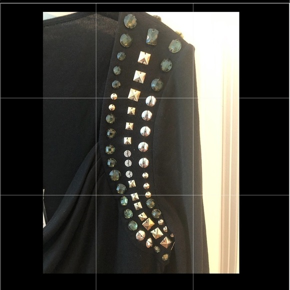 BCBGMAXAZRIA Bodycon Dress Jeweled Shoulder - Picture 7 of 16